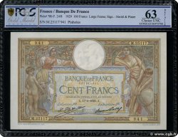 100 Francs LUC OLIVIER MERSON grands cartouches FRANCE  1929 F.24.08 AU