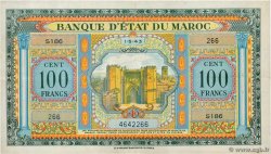 100 Francs MOROCCO  1943 P.27a XF-