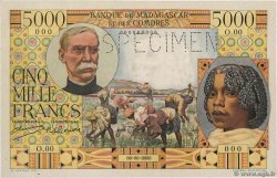 5000 Francs Spécimen MADAGASCAR  1950 P.049as pr.NEUF