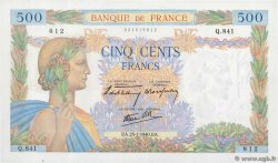 500 Francs LA PAIX FRANCIA  1940 F.32.05 q.FDC