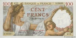 100 Francs SULLY FRANKREICH  1942 F.26.65