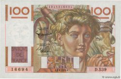100 Francs JEUNE PAYSAN FRANCIA  1953 F.28.37 SC+