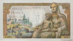 1000 Francs DÉESSE DÉMÉTER FRANCE  1943 F.40.23 AU+