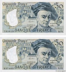 50 Francs QUENTIN DE LA TOUR Lot FRANCIA  1992 F.67.18 FDC
