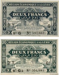 2 Francs Lot ALGERIA  1944 P.102 UNC