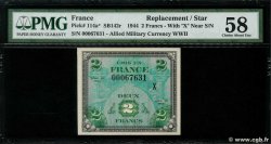 2 Francs DRAPEAU Petit numéro FRANCE  1944 VF.16.03 SUP+