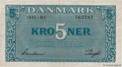 5 Kroner  DANEMARK  1945 P.035b TTB+