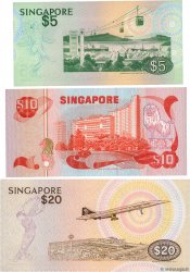 5, 10 et 20 Dollars Lot SINGAPORE  1979 P.10? P.11b et P.12 UNC