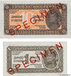 1 Dinar et 10 Dinara Spécimen YUGOSLAVIA  1944 P.049s  UNC