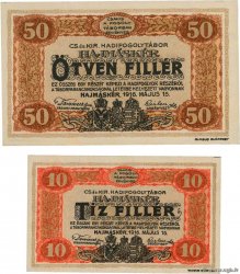 10 et 50 Heller Lot HONGRIE Hajmasker 1916  SUP+