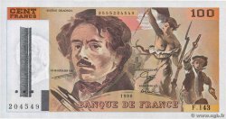 100 Francs DELACROIX imprimé en continu FRANCIA  1990 F.69bis.01bF-