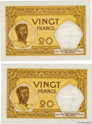 20 Francs Lot MADAGASCAR  1948 P.037 UNC