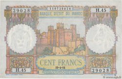 100 Francs MAROCCO  1951 P.45 BB