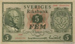 5 Kronor SWEDEN  1948 P.41a XF+