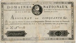 50 Livres FRANCE  1791 Ass.13a TB