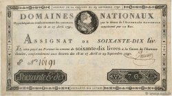 70 Livres FRANCE  1790 Ass.06a VF-