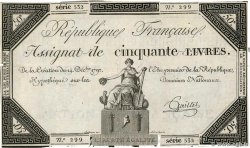 50 Livres FRANKREICH  1792 Ass.39a