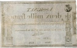 2000 Francs FRANKREICH  1795 Ass.51a fVZ
