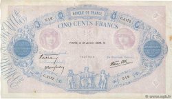 500 Francs BLEU ET ROSE modifié FRANCE  1939 F.31.23 TTB