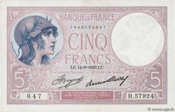5 Francs FEMME CASQUÉE FRANCE  1933 F.03.17 SUP+