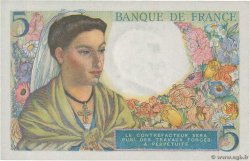 5 Francs BERGER Numéro RADAR FRANKREICH  1943 F.05.01 fST