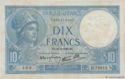 10 Francs MINERVE modifié FRANKREICH  1939 F.07.08