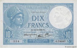 10 Francs MINERVE modifié FRANKREICH  1940 F.07.18 VZ+