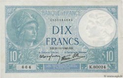 10 Francs MINERVE modifié FRANCIA  1940 F.07.21 MBC+
