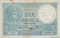10 Francs MINERVE modifié FRANCE  1940 F.07.21 TB+