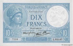 10 Francs MINERVE modifié FRANCE  1941 F.07.26 SPL