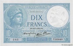 10 Francs MINERVE modifié  FRANCE  1941 F.07.28