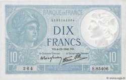 10 Francs MINERVE modifié FRANCE  1941 F.07.30 SPL
