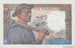 10 Francs MINEUR FRANKREICH  1941 F.08.02