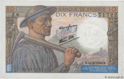 10 Francs MINEUR FRANCIA  1942 F.08.03 EBC