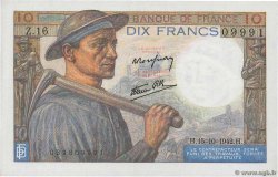 10 Francs MINEUR FRANCIA  1942 F.08.04 AU