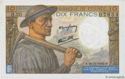 10 Francs MINEUR FRANCIA  1942 F.08.06 FDC