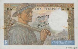 10 Francs MINEUR FRANKREICH  1943 F.08.09 SS