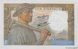 10 Francs MINEUR FRANCIA  1943 F.08.09 EBC