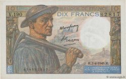 10 Francs MINEUR FRANCIA  1949 F.08.21 FDC