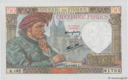 50 Francs JACQUES CŒUR FRANCIA  1942 F.19.18 SC+