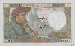 50 Francs JACQUES CŒUR FRANCIA  1942 F.19.18 AU