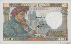 50 Francs JACQUES CŒUR FRANCE  1942 F.19.20