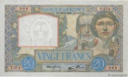 20 Francs TRAVAIL ET SCIENCE FRANCE  1940 F.12.02 TTB+