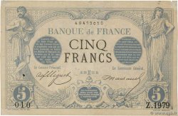 5 Francs NOIR FRANCE  1873 F.01.15 VF-