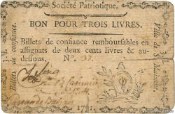 3 Livres FRANCE regionalismo y varios Saint-Maixent 1792 Kc.79.066 BC