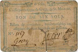 6 Sols FRANCE Regionalismus und verschiedenen Saint-Maixent 1792 Kc.79.068 S