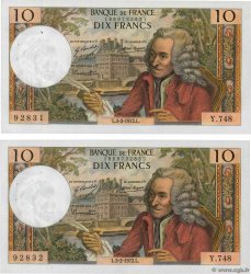 10 Francs VOLTAIRE Consécutifs FRANKREICH  1972 F.62.54