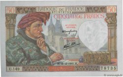 50 Francs JACQUES CŒUR FRANCE  1941 F.19.17 UNC-