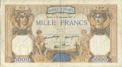 1000 Francs CÉRÈS ET MERCURE type modifié FRANCE  1937 F.38.08 TB