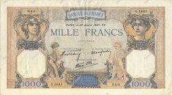 1000 Francs CÉRÈS ET MERCURE type modifié FRANKREICH  1939 F.38.33 fVZ